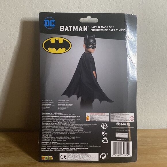NEW Halloween Costume DC Batman Mask & Cape Set Dress up Superhero - Picture 6 of 7